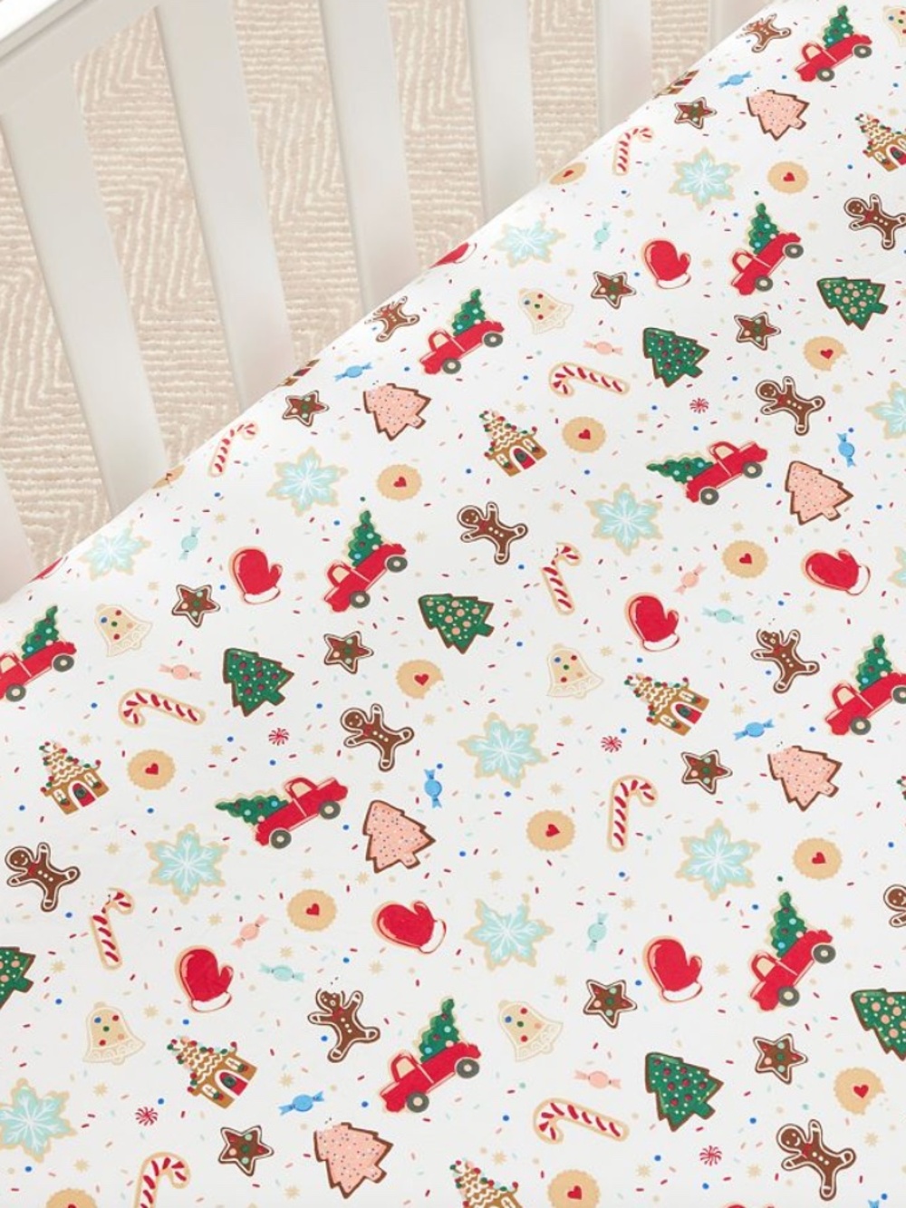 Pottery Barn Baby Rifle Paper Co. Christmas Cookies Organic (Crib Fitted Sheet )